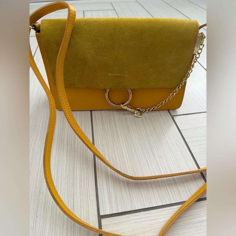 Yellow Leather Shoulder Bag